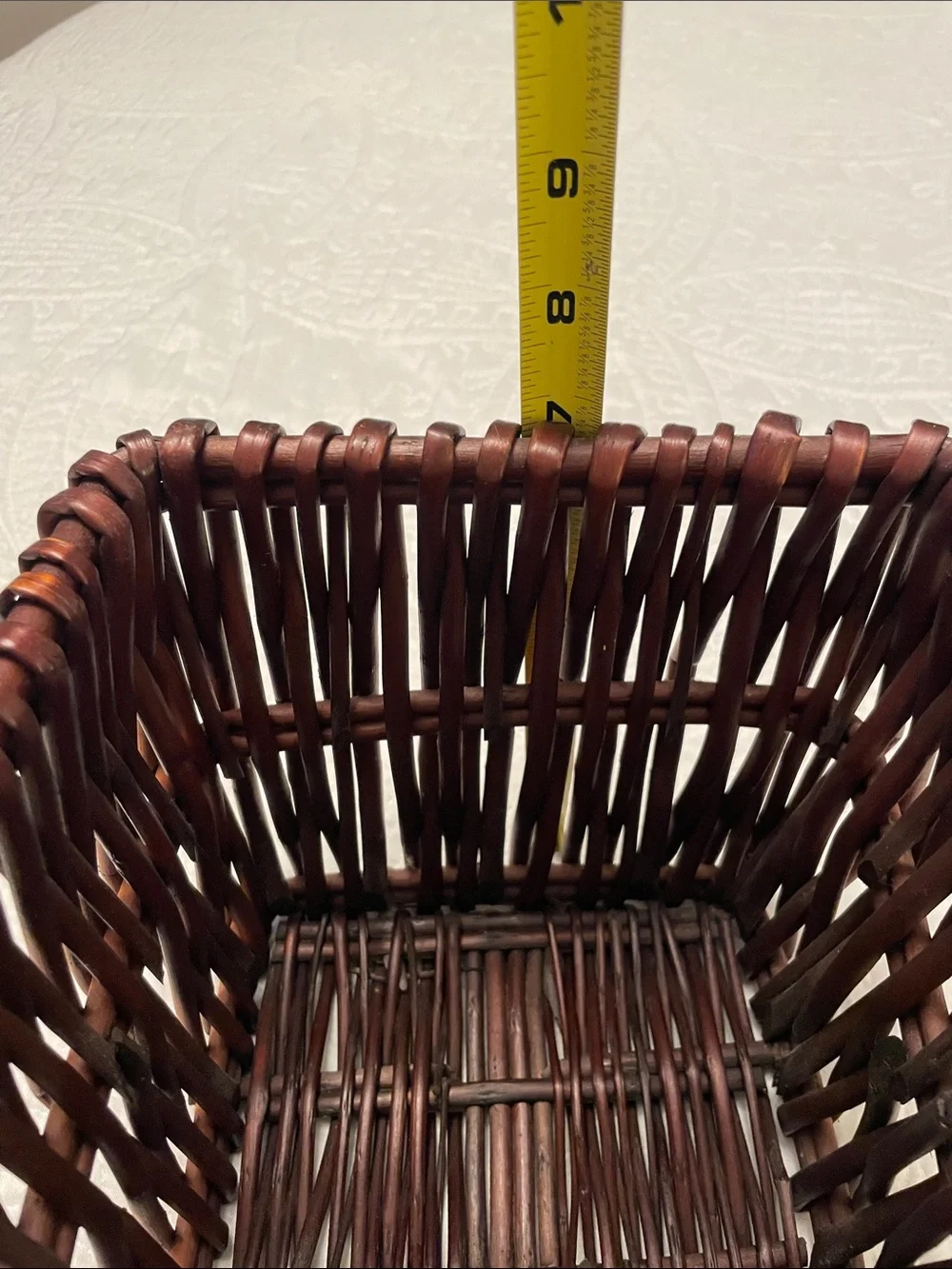 Auburn Woven Wicker Rectangular Basket Bin Storage Container Decor